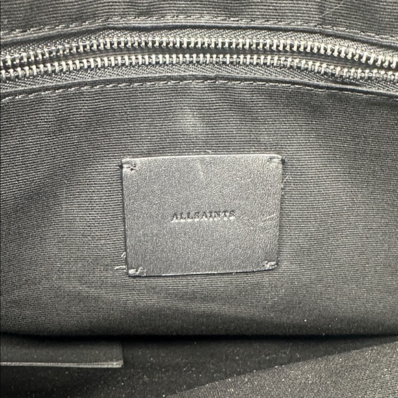 AllSaints Sid black nylon and leather backpack like new - Picture 8 of 11